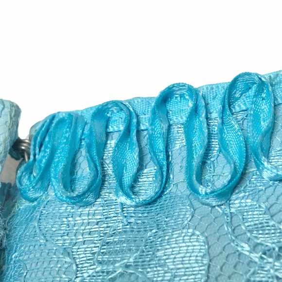 Vintage Mike Benet 60s Blue Lace Overlay Dress - Picture 7 of 15